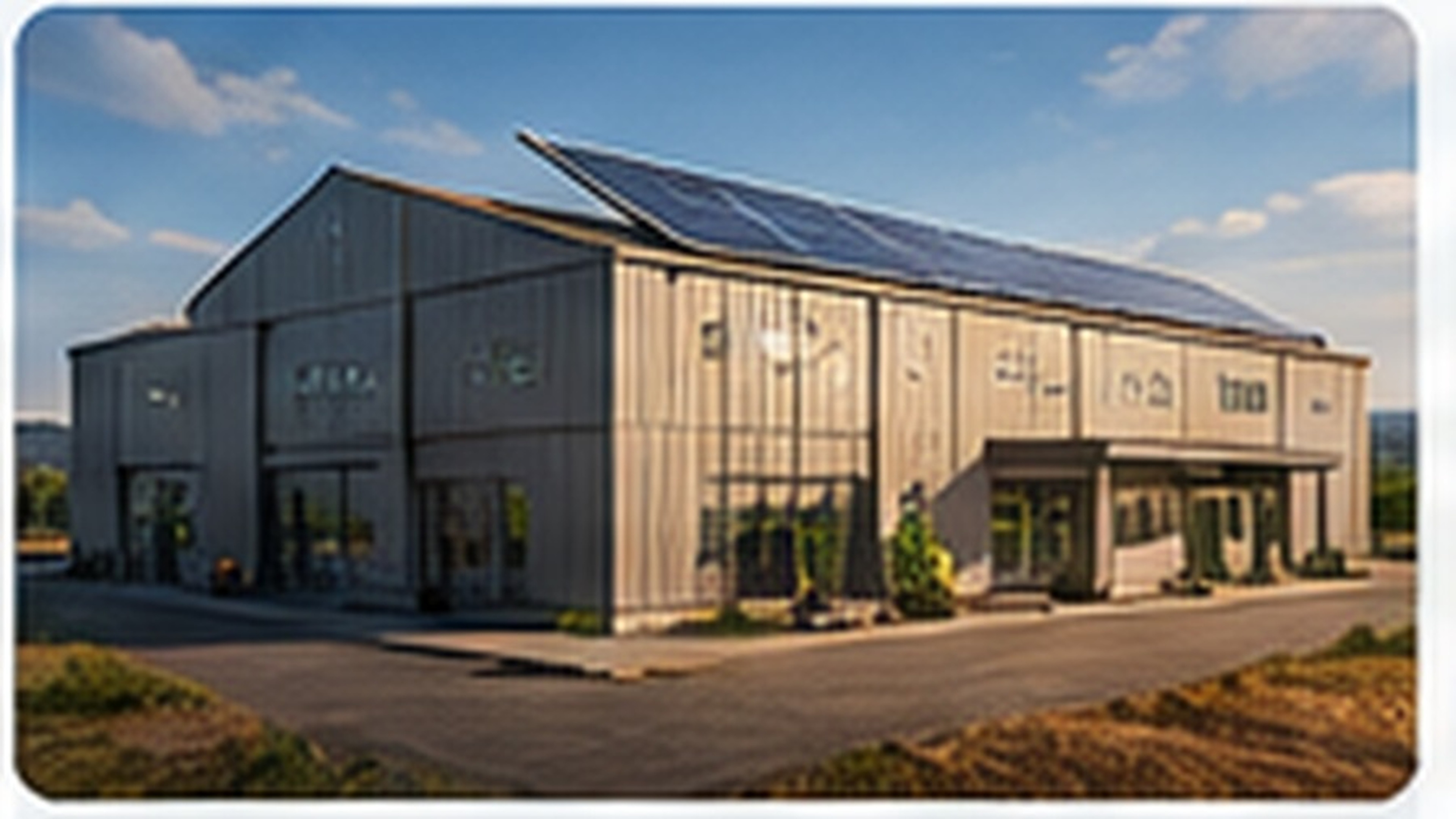 AI-generated reference of an industrial and commercial facility with distributed energy infrastructure